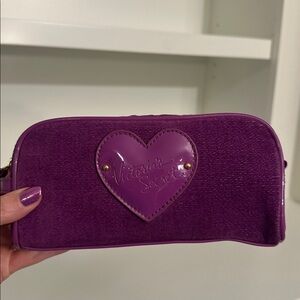 Victoria's Secrete Purple Heart Cosmetic Bag
